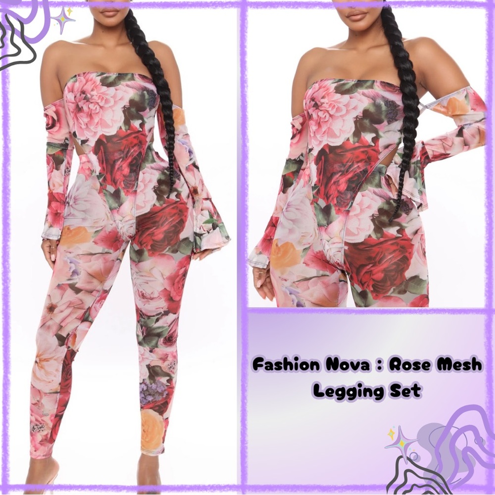 💜30% off sale💜 Fashion nova | Mesh rose set